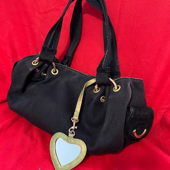 Juicy Couture black bag purse with mirror - Picture 2 of 2